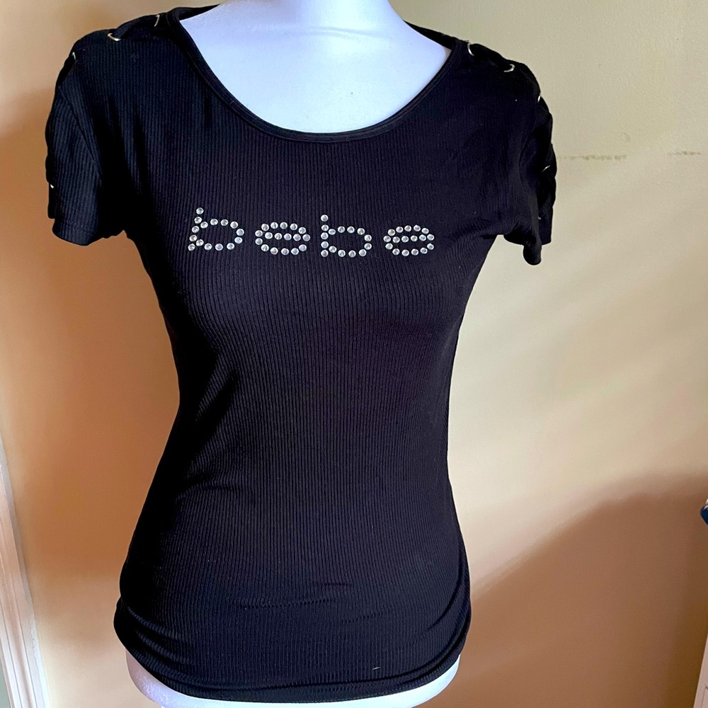 Bebe black short sleeve shirt